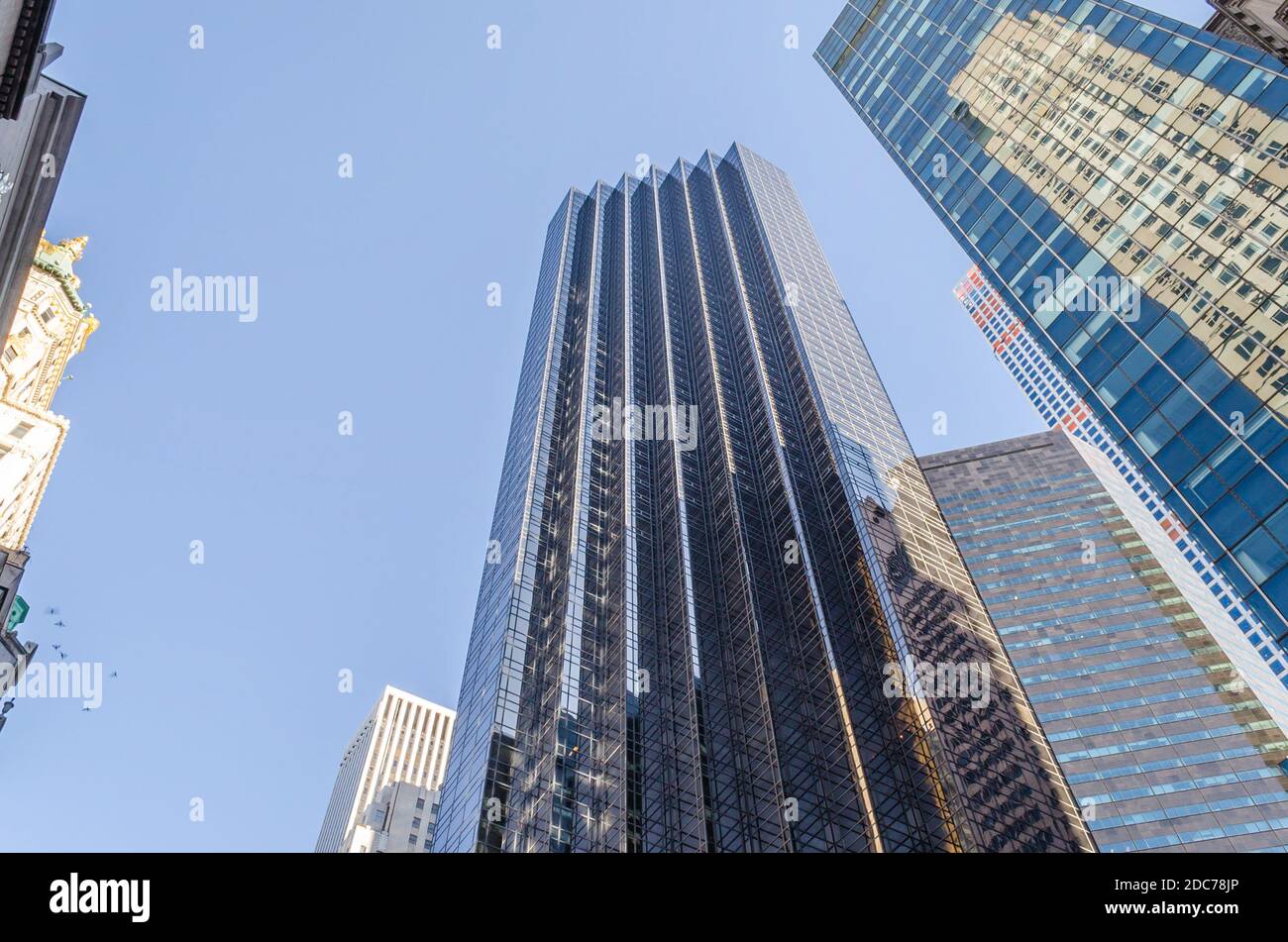 Low Angle View of Trump Tower, Residence of President  Donald Trump Located in Manhattan, New York City, USA Stock Photo