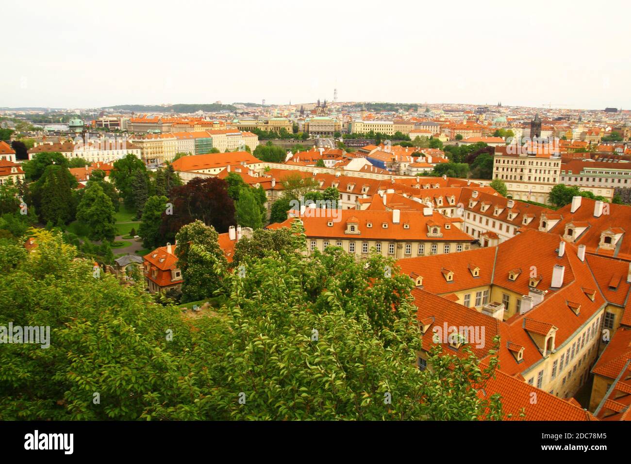 Beautiful view of roof tops in Prague Stock Photo