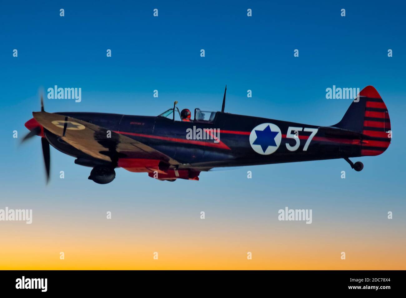 Israeli Air force Supermarine spitfire MK. IX in flight Stock Photo - Alamy