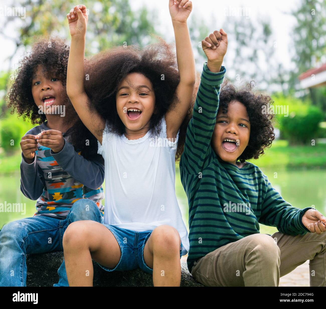 Young African Preschool kids playing in the playground of a kindergarten  school Stock Photo - Alamy