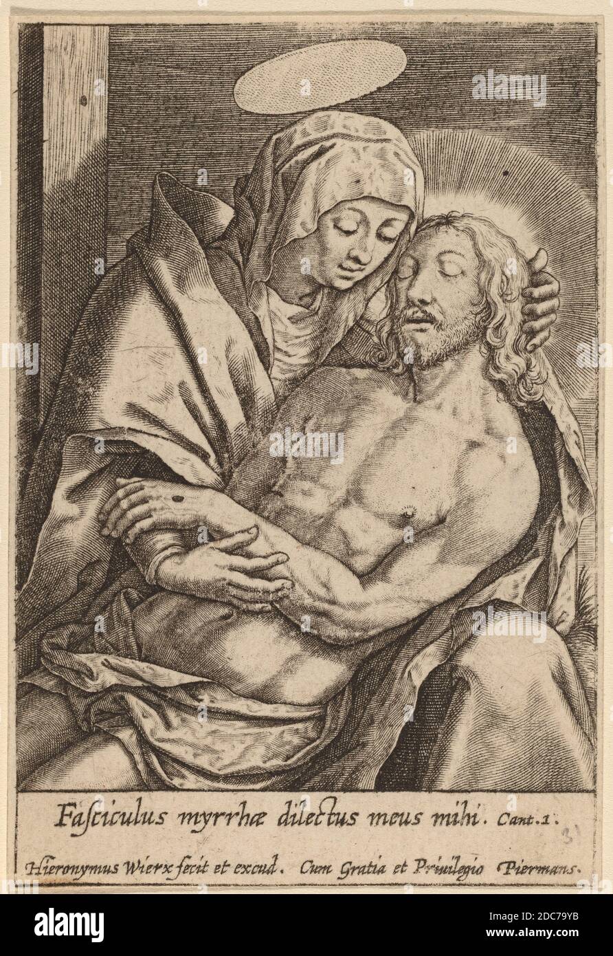 Hieronymus Wierix, (artist), Flemish, c. 1553 - 1619, Fasciculus myrrhae dilectus meus mihi, engraving Stock Photo