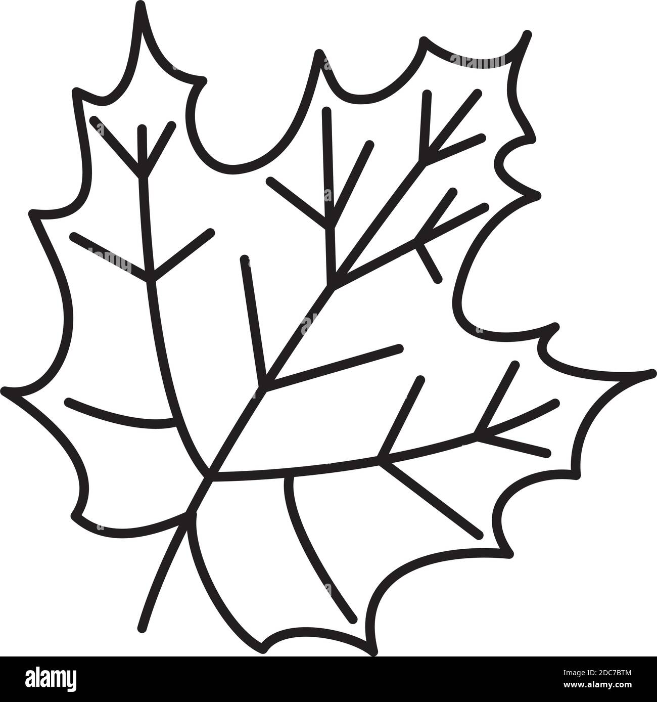 icon of maple leaf over white background, line style, vector ...