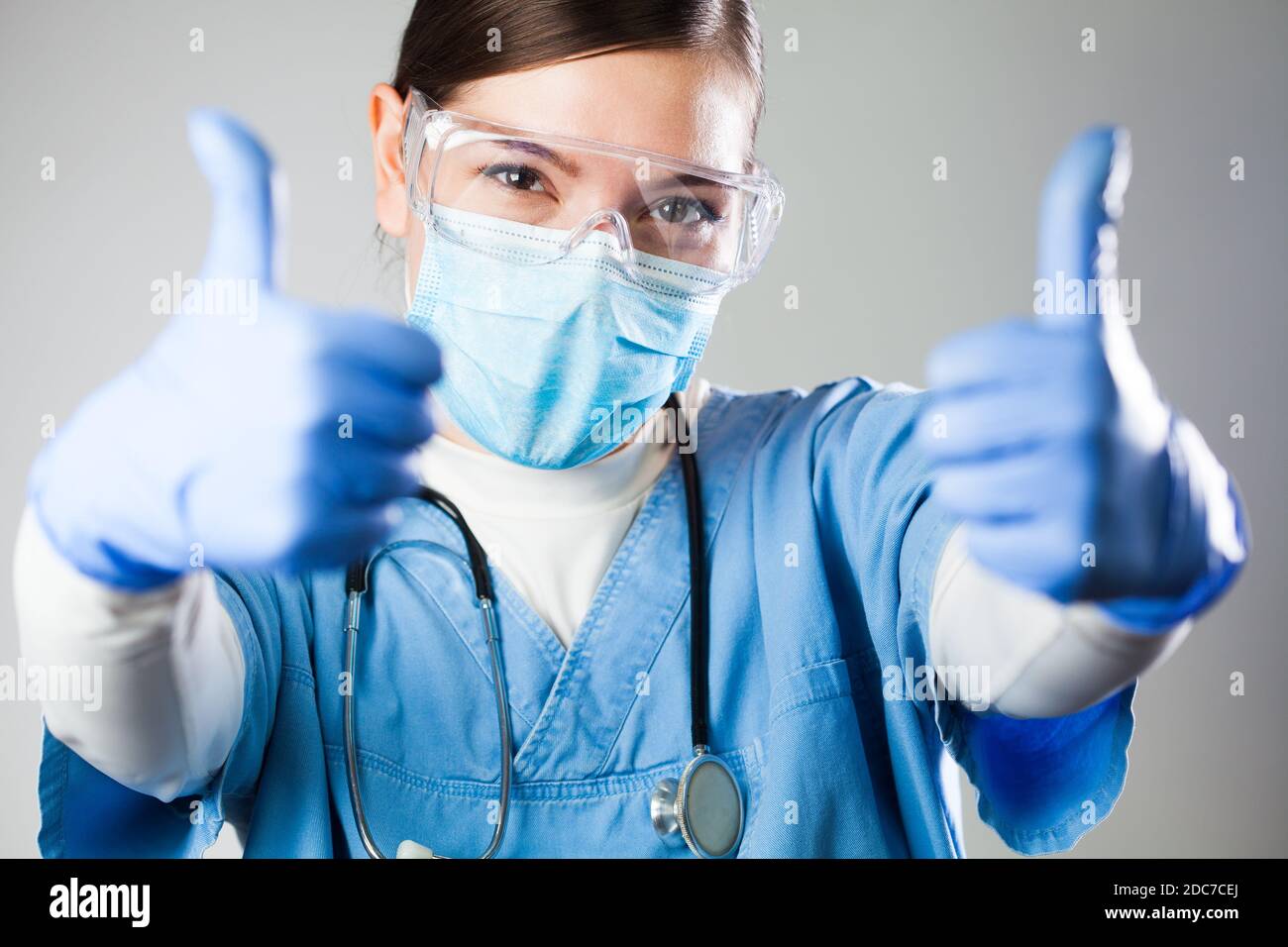 Beautiful doctor thumbs up hi-res stock photography and images - Alamy