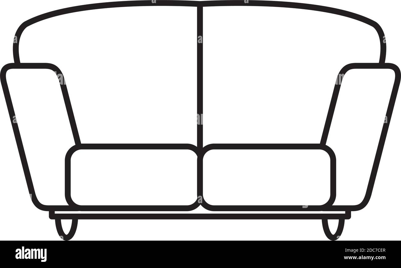 couch icon over white background, line style, vector illustration Stock ...