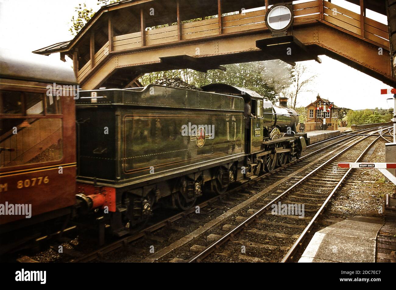 7802 Bradley Manor on the Seven Valley Railway at Bridgnoth Station Stock Photo