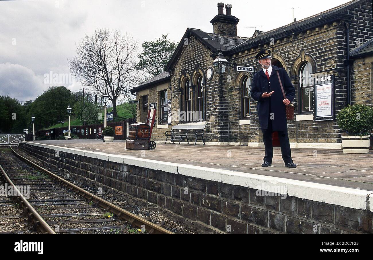 Oakworth Station on the Keighley And Worth Valley Railway West Yorkshire. UK Stock Photo