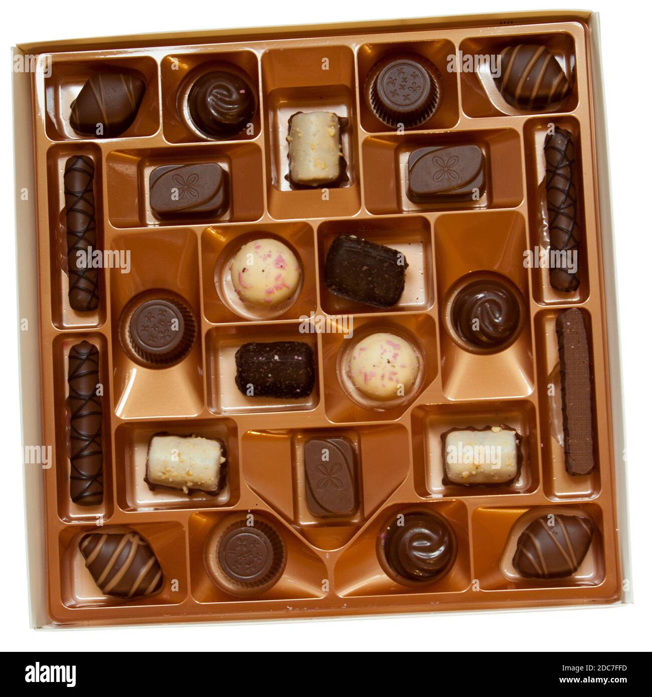 Open Box Of Thorntons Classic Chocolates Stock Photo