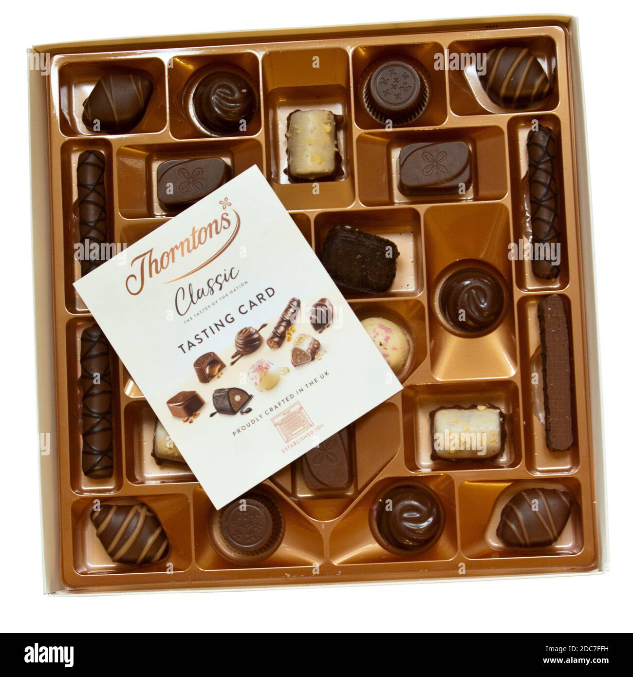 Open Box Of Thorntons Classic Chocolates Stock Photo