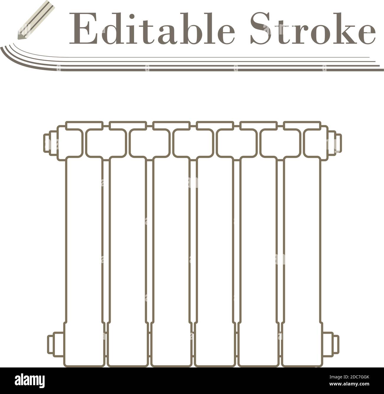 Icon Of Radiator. Editable Stroke Simple Design. Vector Illustration ...