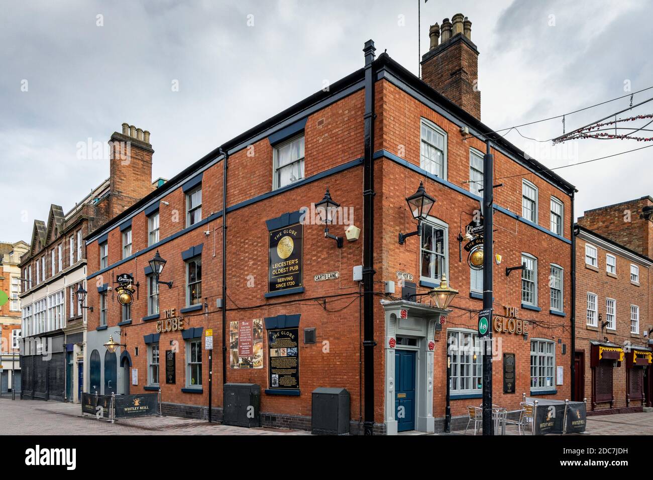The Globe public house on Silver Street dating back to 1720, Leicester's oldest pub. Stock Photo