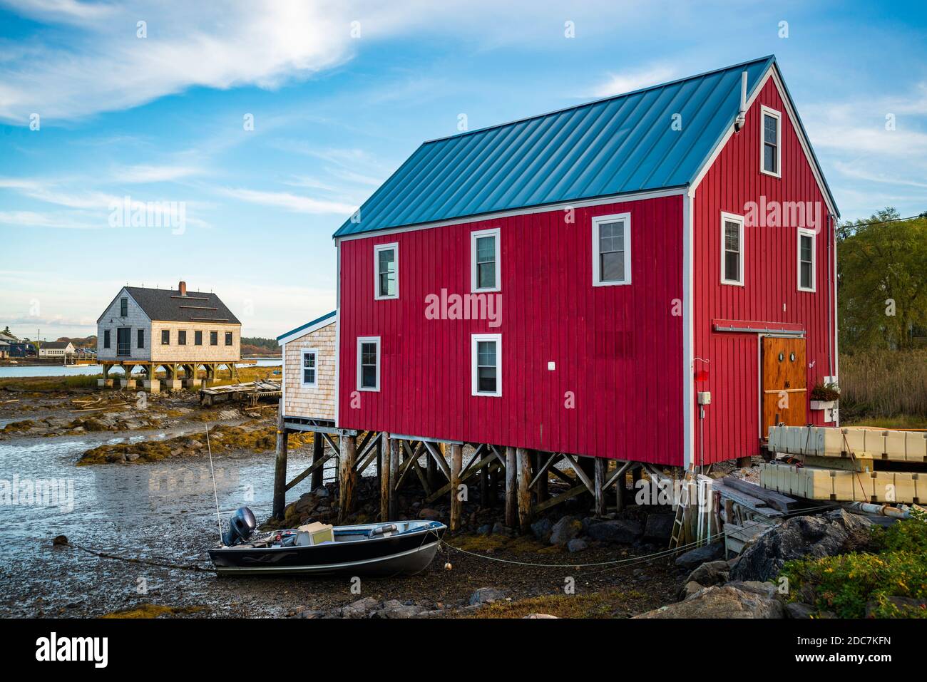 View of the houses in Cape Porpoise, Maine USA Stock Photo Alamy