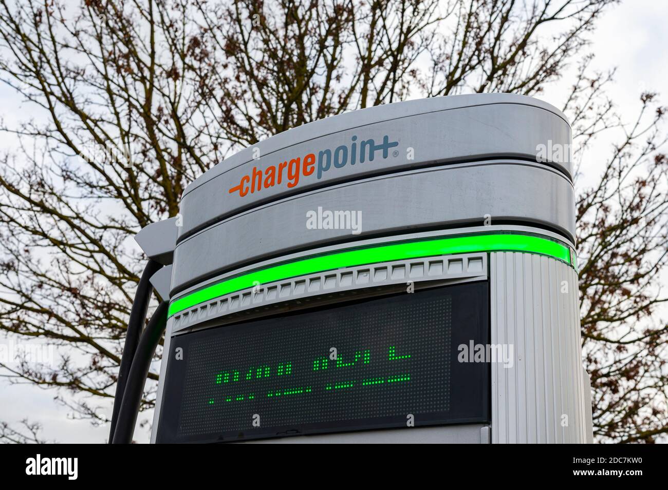 Grantham, Lincolnshire. An Instavolt electric car charging point, in a