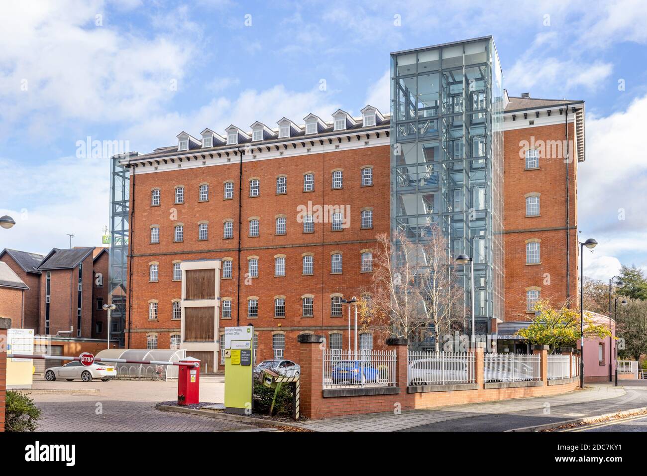 HM Land Registry, formerly the Pex factory, Westbridge Place, Leicester Office Stock Photo