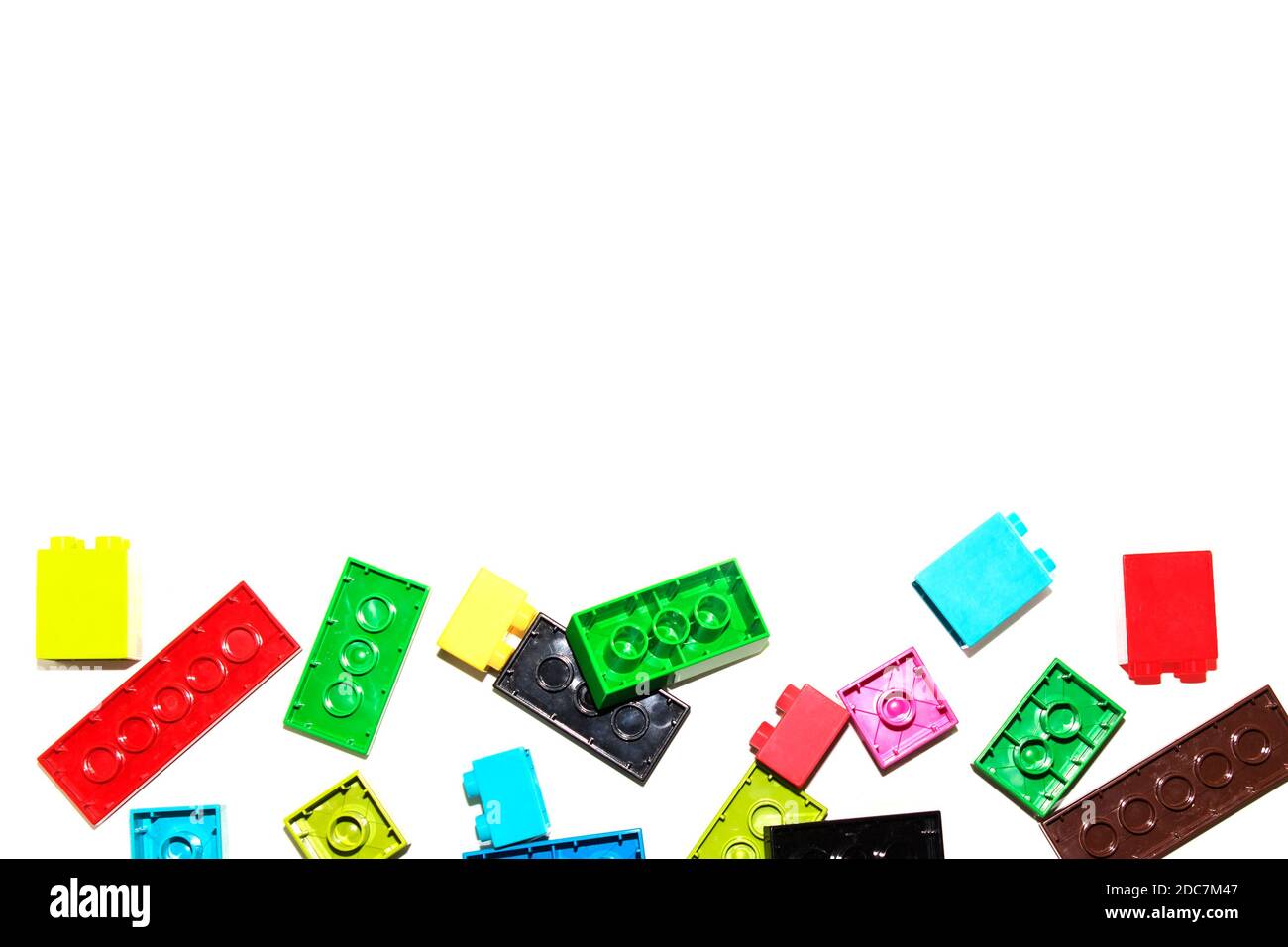 Children's Designer of the bricks. The photo on white background Stock Photo