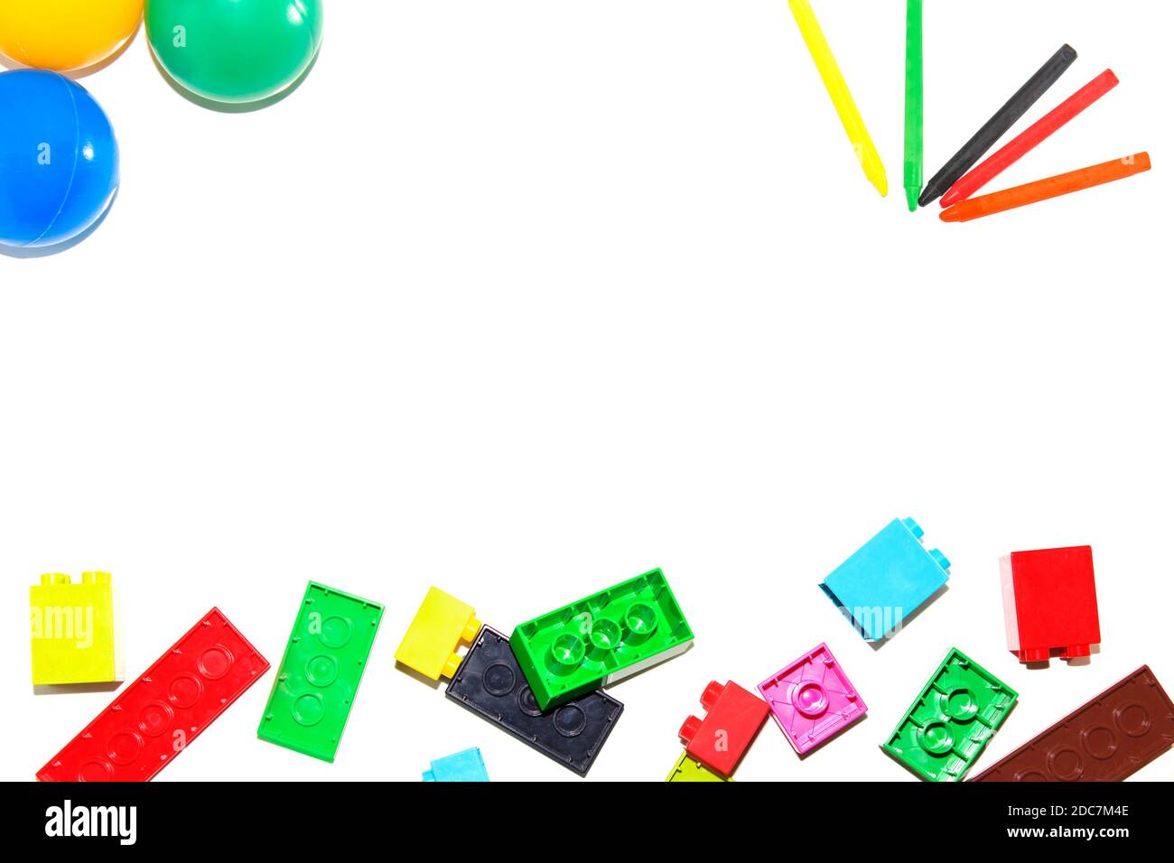 Children's Designer of the bricks. The photo on white background Stock Photo