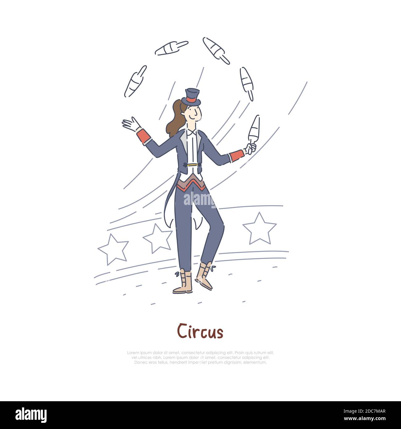 Woman female juggler juggling pins Stock Vector Images - Alamy