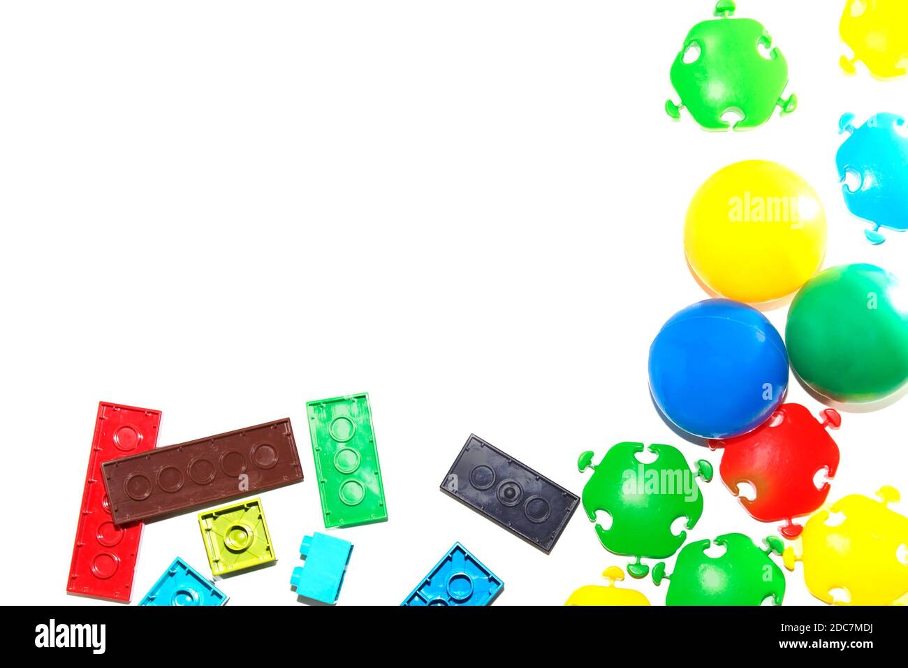 Children's Designer of the bricks. The photo on white background Stock Photo