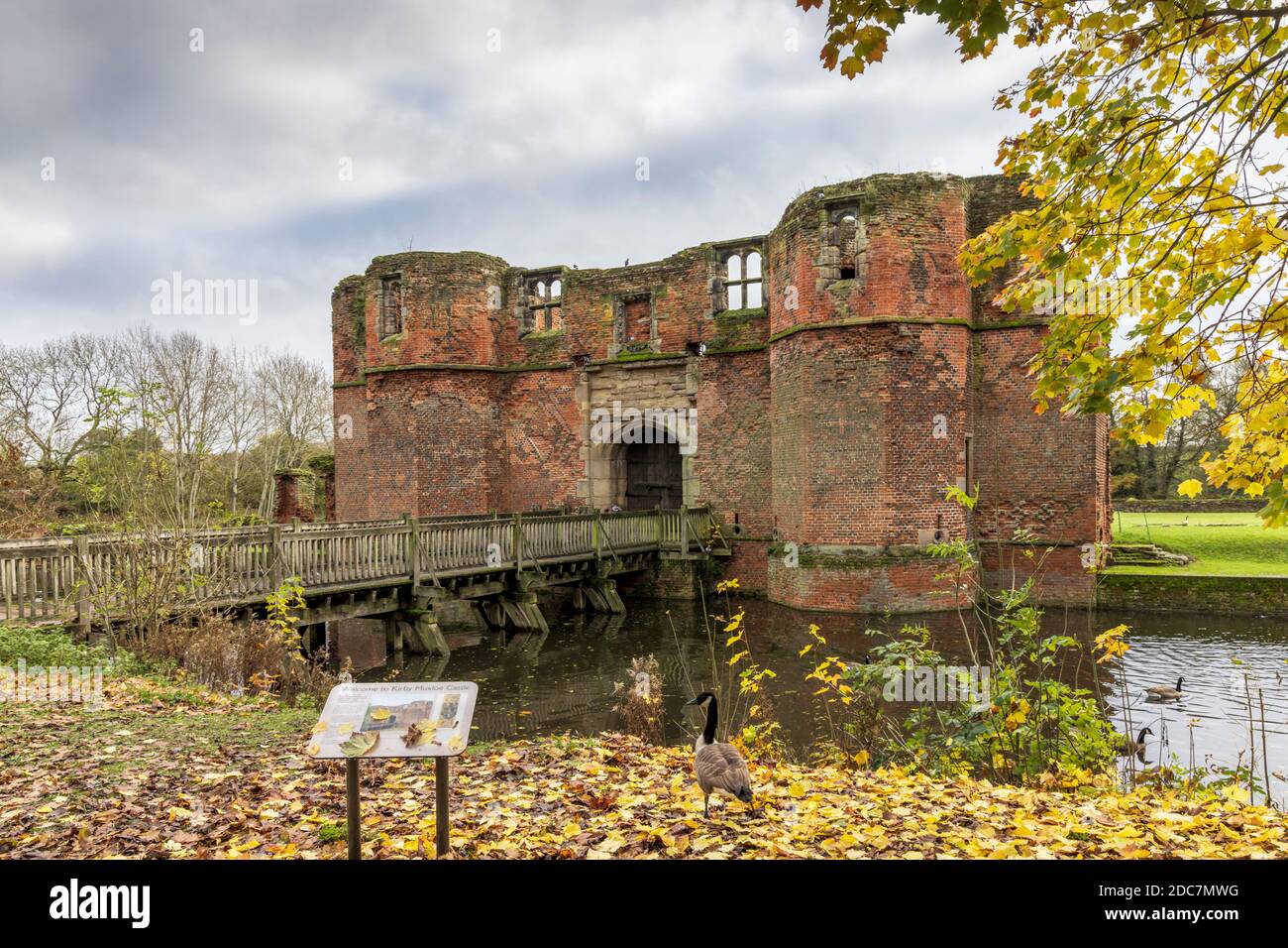 Kirby Muxloe Castle is an unfinished moated 15th century fortified