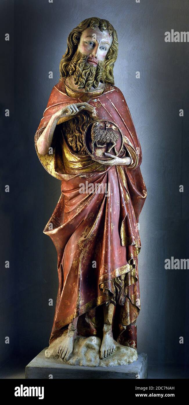 Saint Jean Baptiste 14th Century Albatre ( provient de Saint Jean de Maurienne ) Catalogne - Catalonia France, French, Spain, Spanish, ) Stock Photo