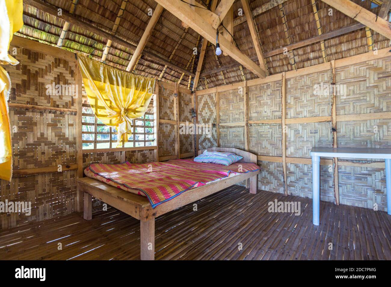 Philippine traditional house called the bahay kubo in Limasawa Island in Southern Leyte, Philippines Stock Photo