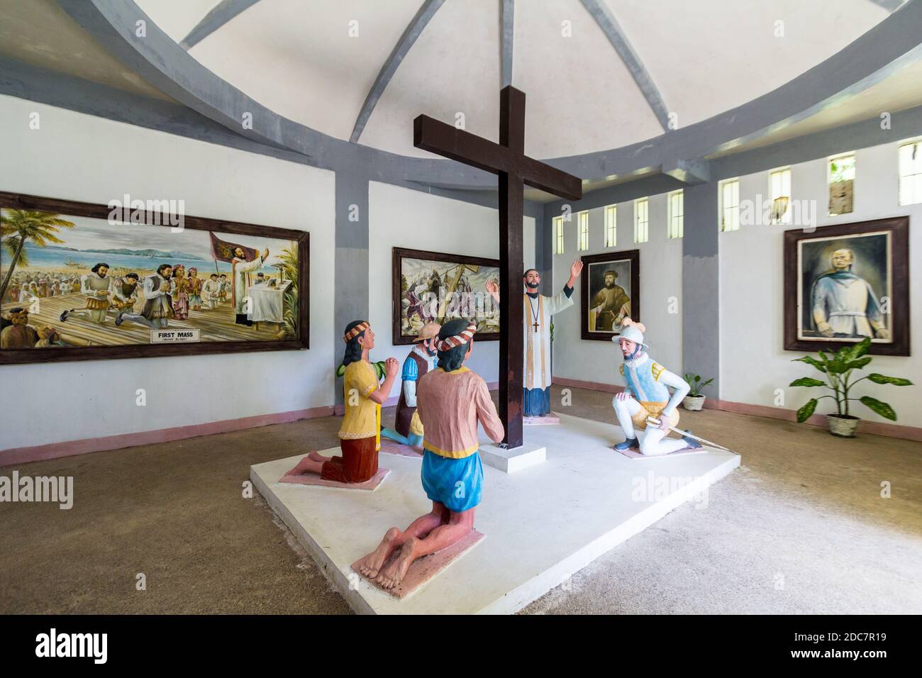 Limasawa Shrine in Limasawa Island in Southern Leyte, Philippines where the first mass was held by Magellan and his companions. Stock Photo