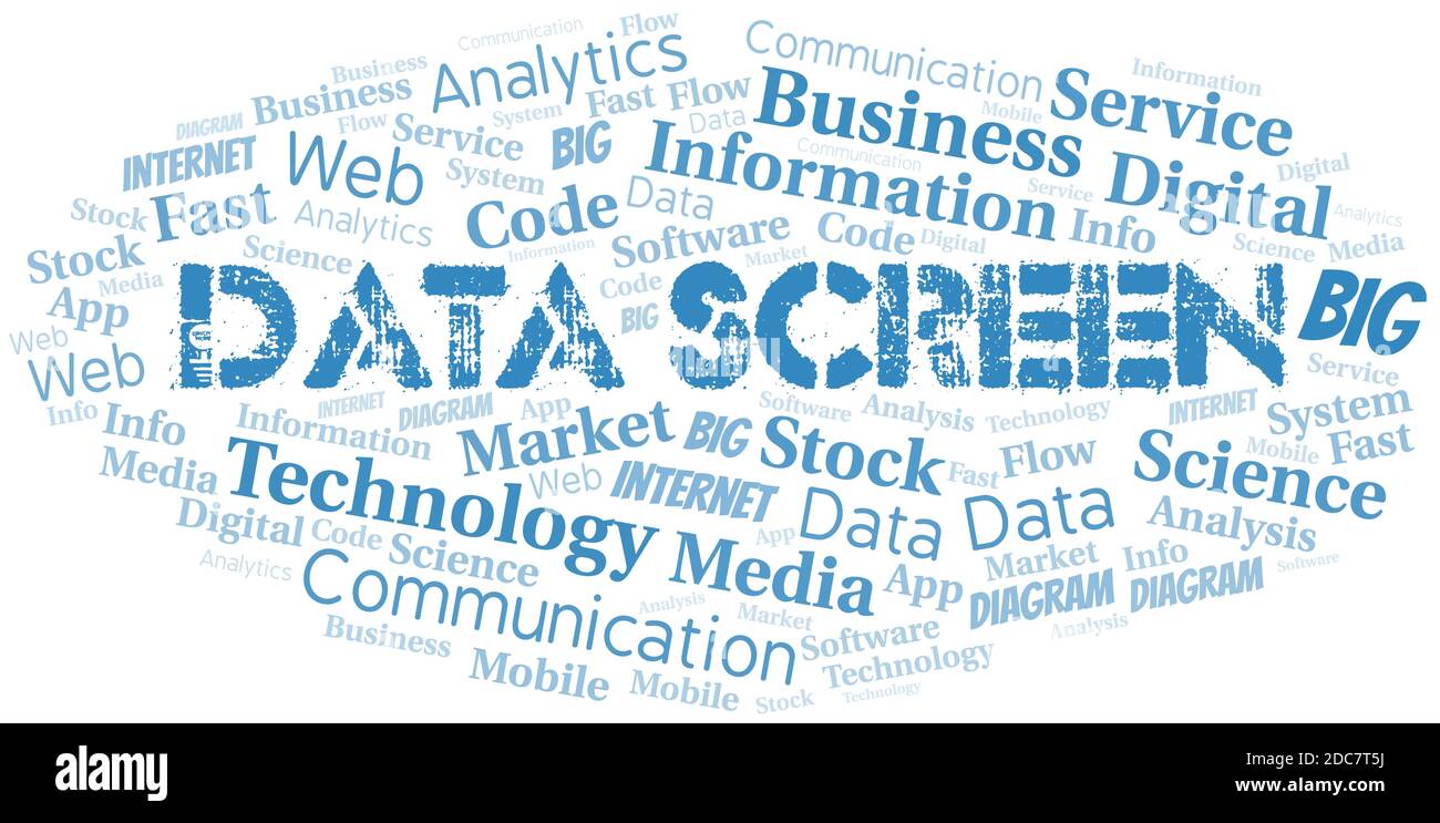 Data Screen vector word cloud, made with the text only Stock Vector ...