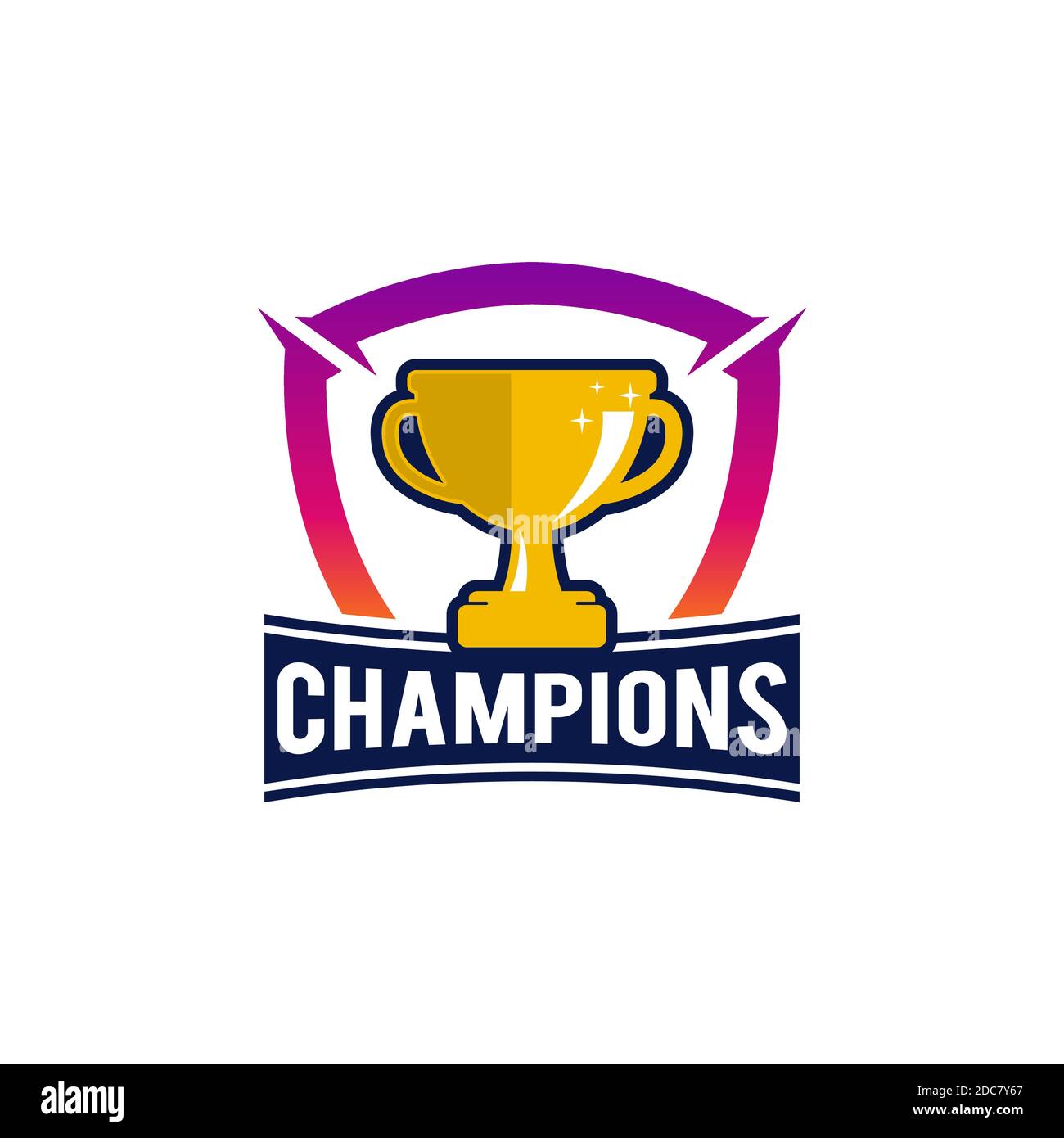 Champion sports league logo badge graphic with trophy.EPS Stock Vector Image Art - Alamy