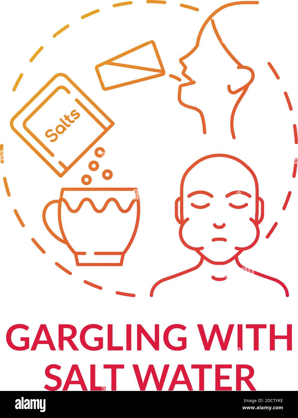 Gargling with salt water concept icon Stock Vector Image & Art Alamy