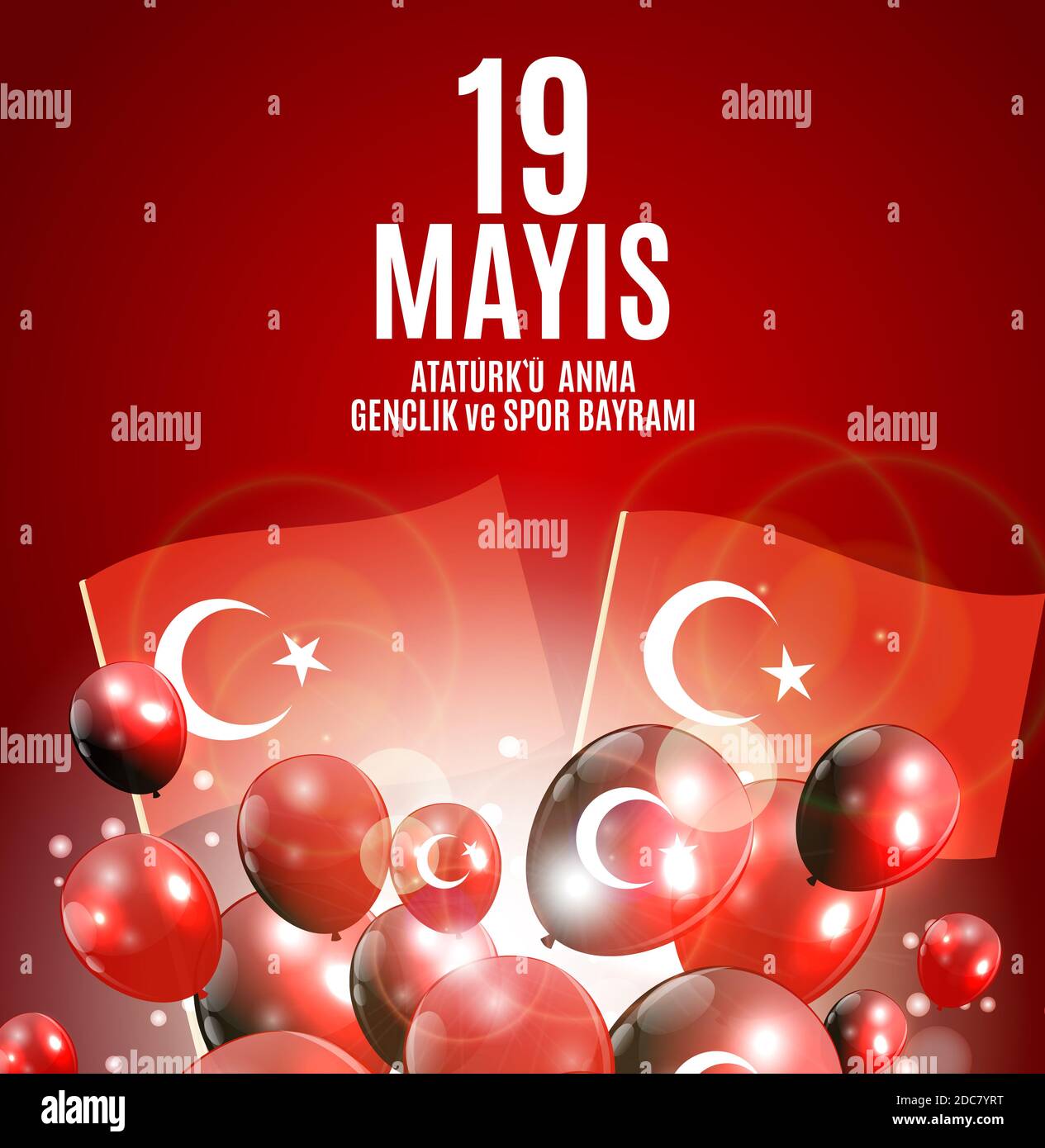 https www alamy com 19th may commemoration of ataturk youth and sports day turkish speak 19 mayis ataturku anma genclik ve spor bayrami turkish holiday greeting ca image386179468 html