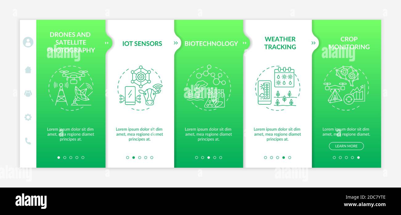 Innovative agriculture technology onboarding vector template Stock Vector