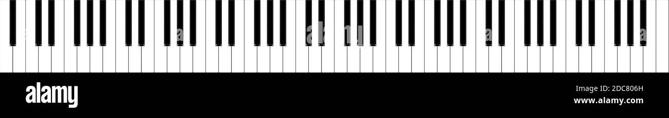 88 key full size piano keyboard 3d illustration Stock Photo