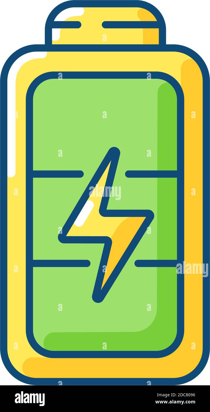 Full battery RGB color icon Stock Vector