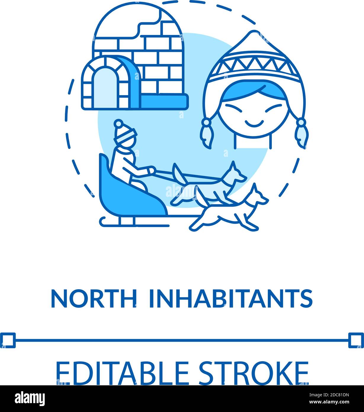North inhabitants concept icon Stock Vector
