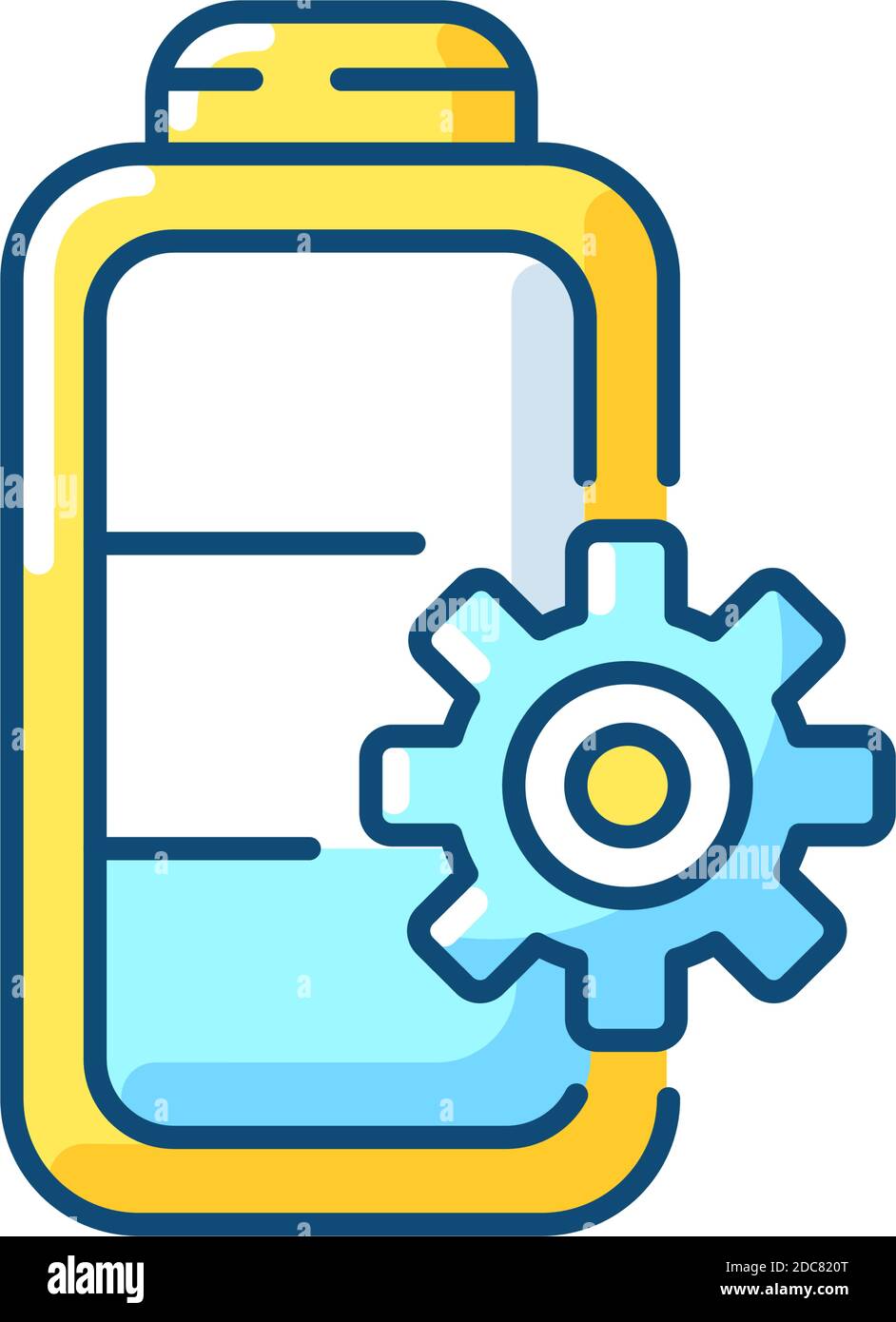Battery settings RGB color icon Stock Vector
