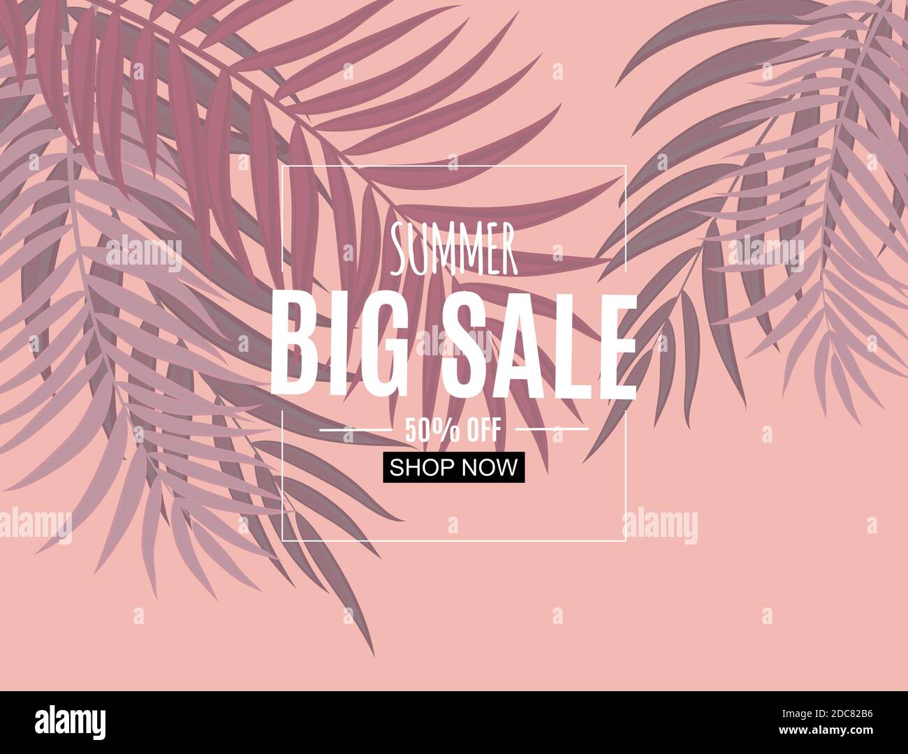 Abstract Summer Sale Background with Palm Leaves. Illustration Stock ...