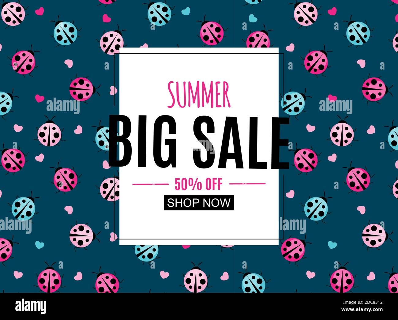 Abstract Summer Sale Background with Frame. Illustration Stock Photo ...