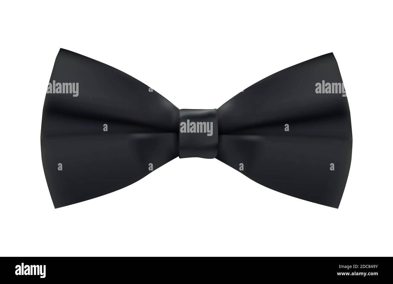 Decorative black bow isolated on white background. 3D Realistic ...