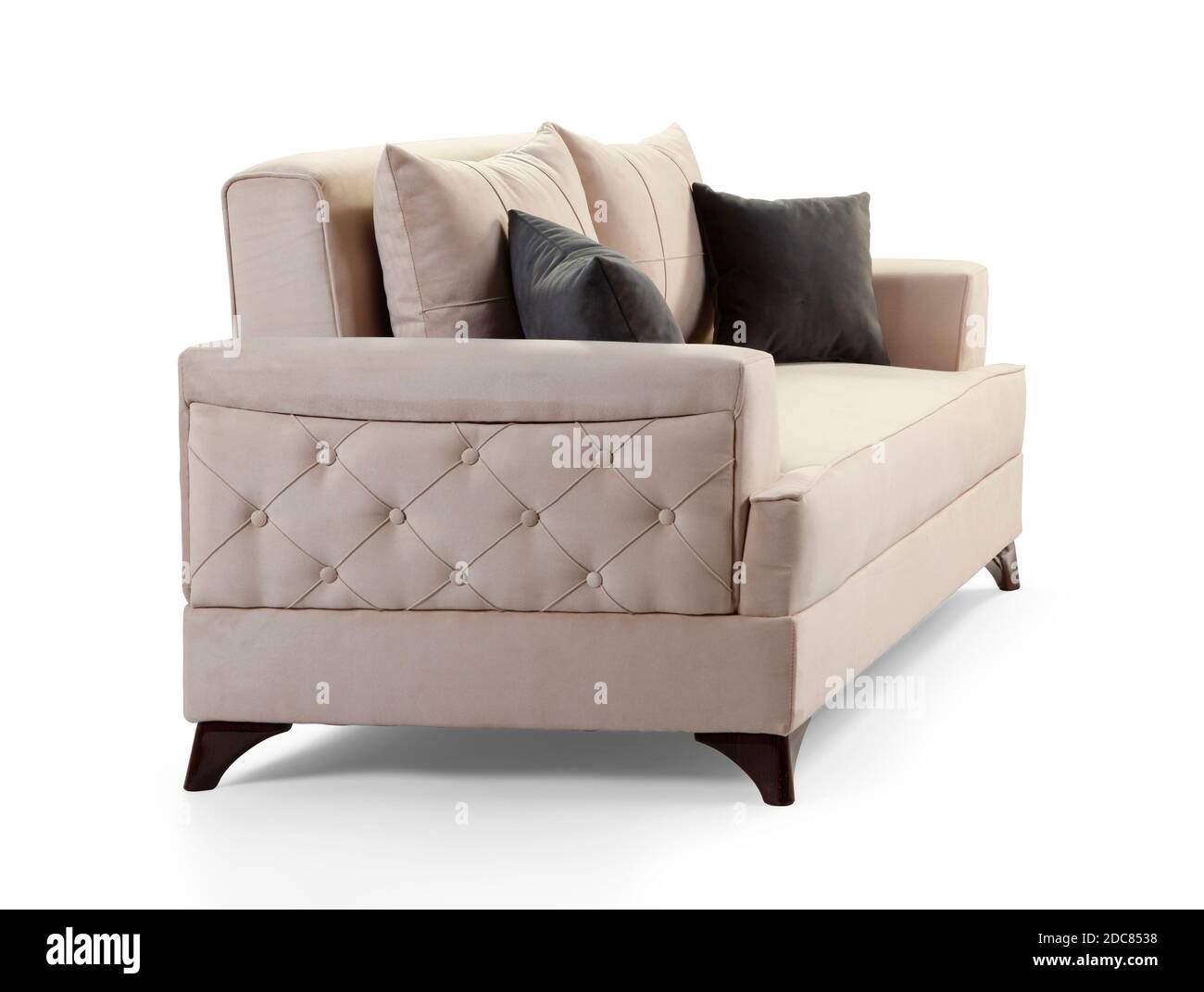 Modern comfortable furniture on white background . side view Stock