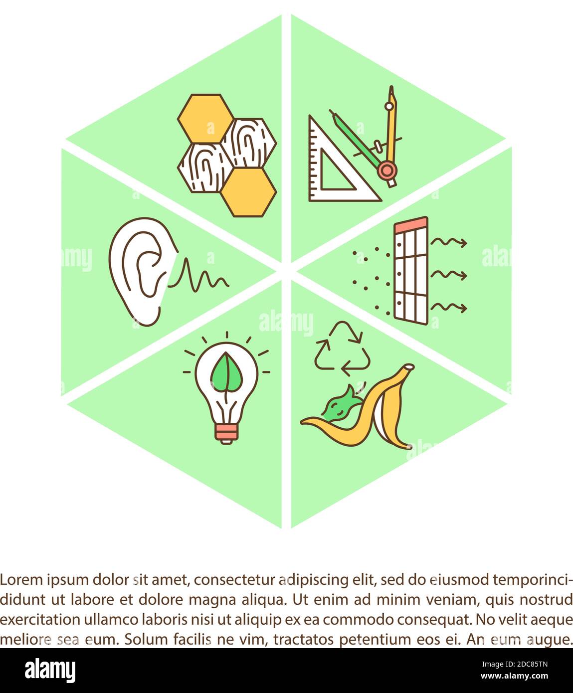 Comfortable living and working space concept icon with text Stock Vector