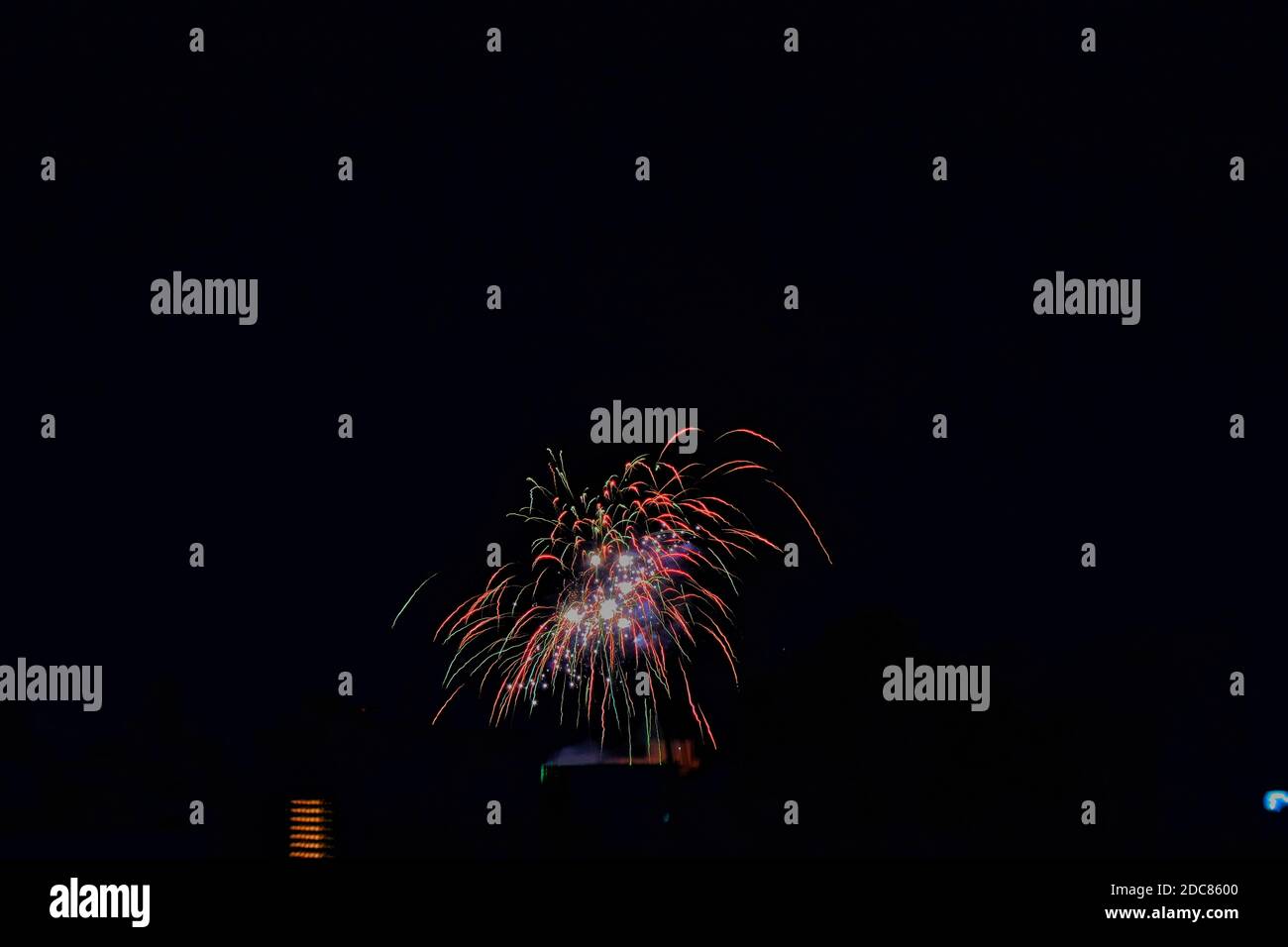 Fireworks on night sky Stock Photo