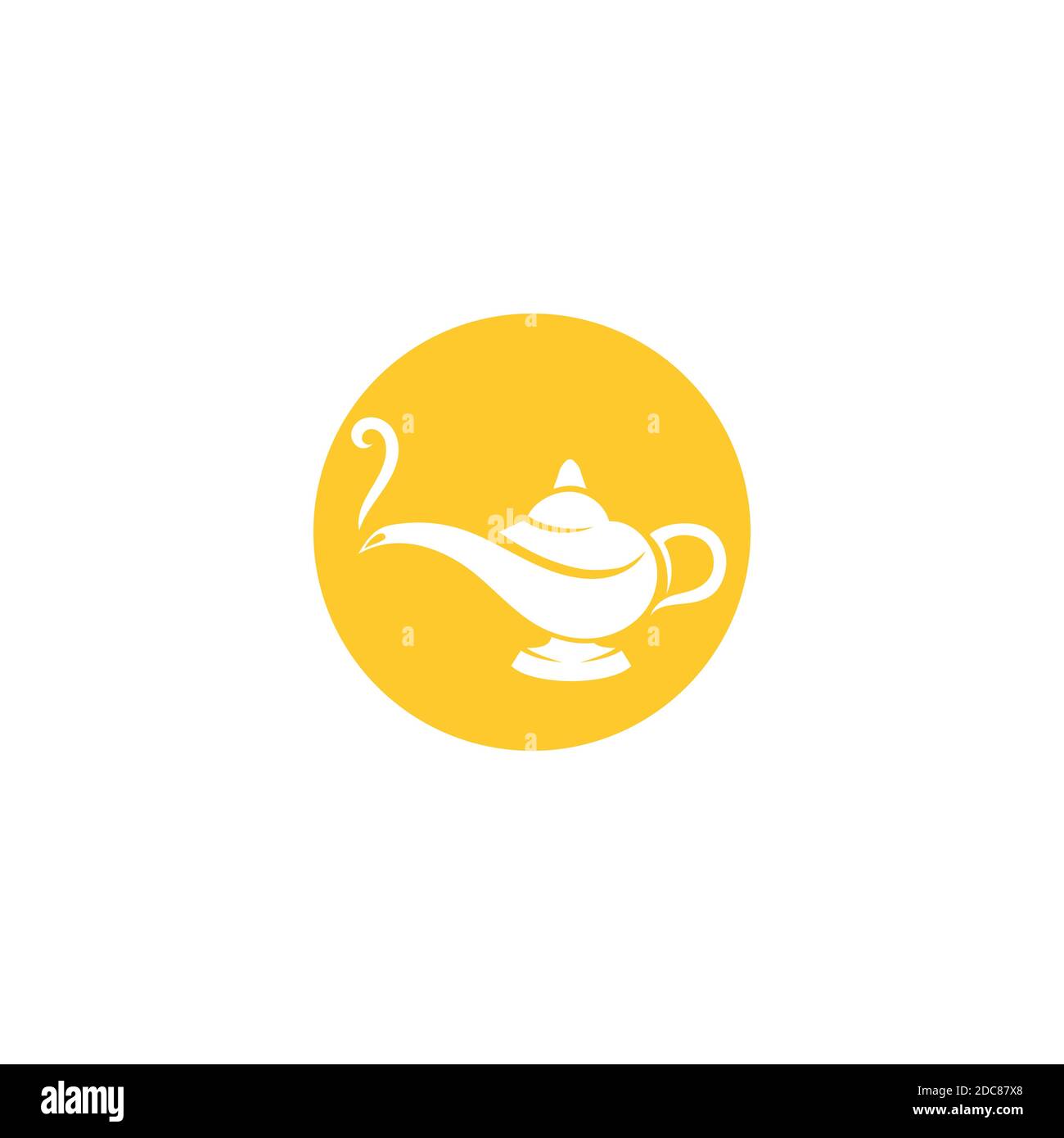 Magic lamp logo vector illustration design Stock Vector