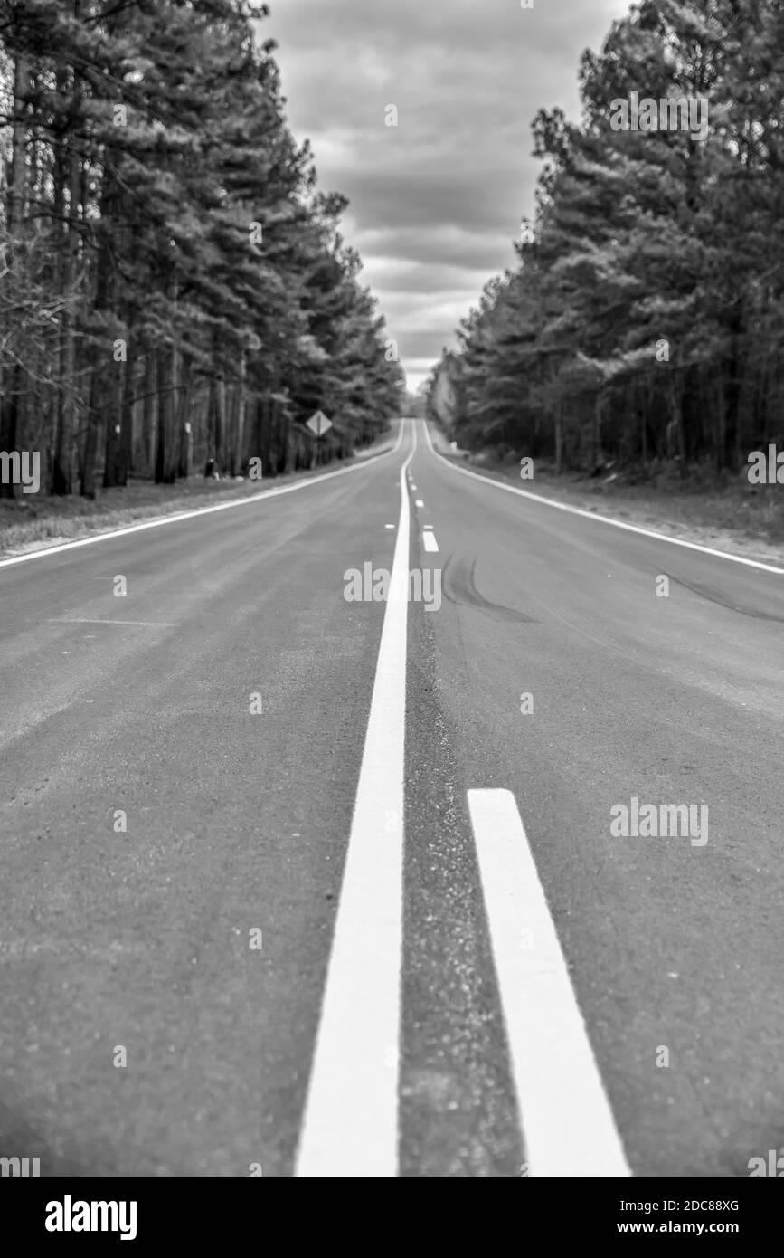 Lane markings Black and White Stock Photos & Images - Alamy