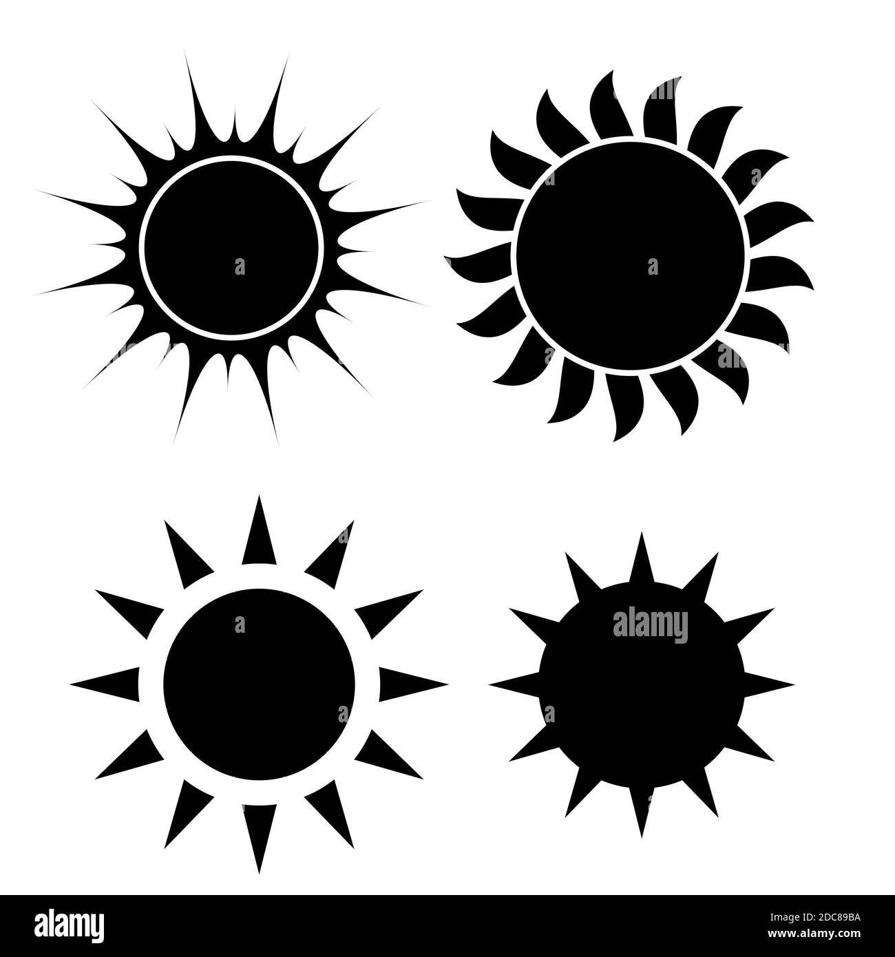 Abstract Simply Sun Icon Sign Collection Set Illustration Stock Photo ...