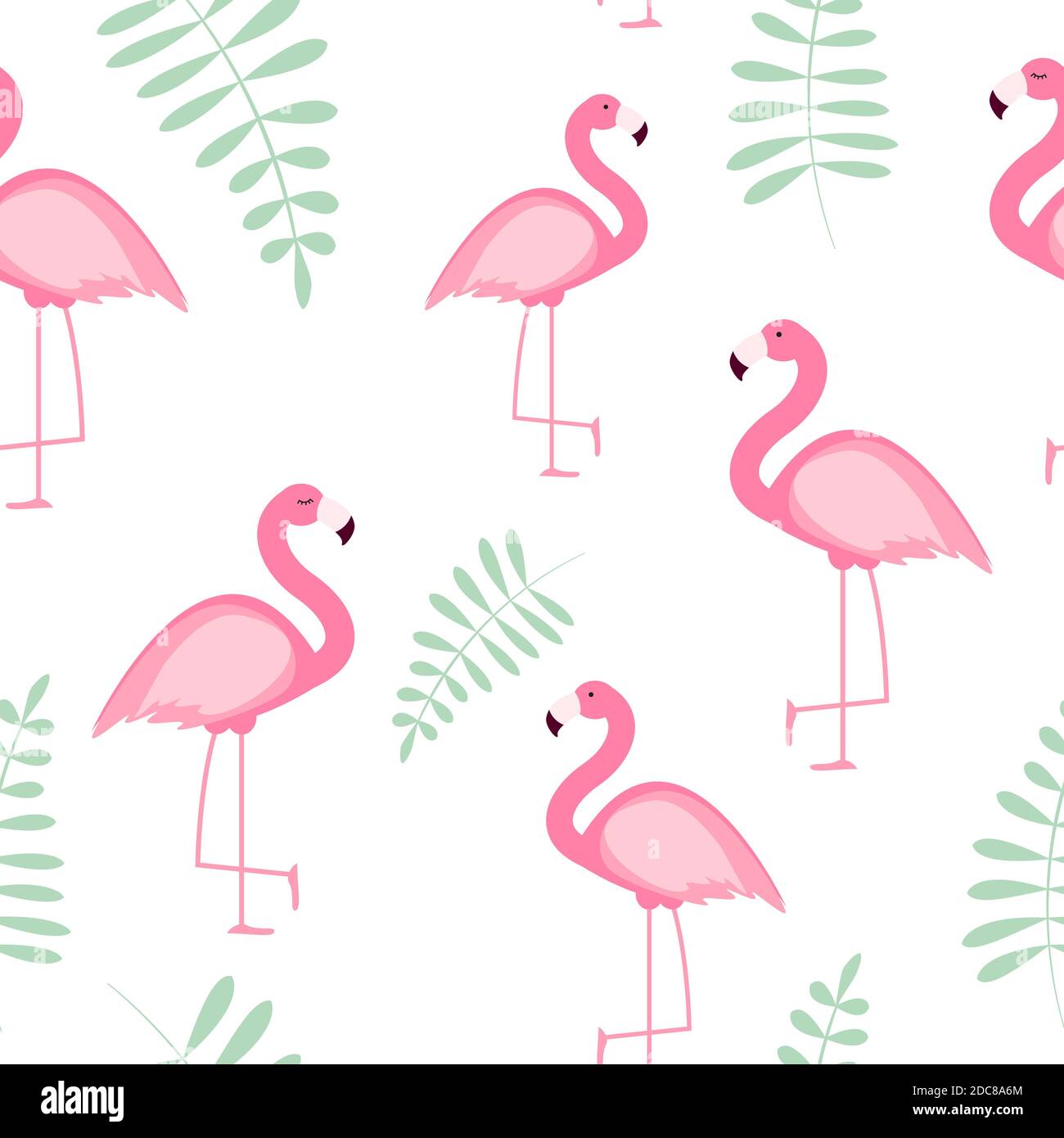 Cute Seamless Flamingo Pattern Illustration Stock Photo - Alamy