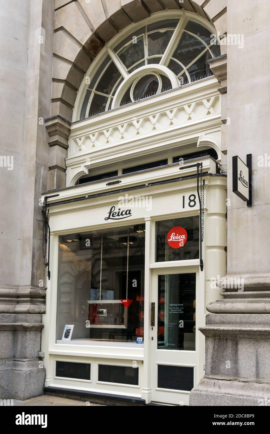 Leica shop in Royal Exchange, City of London. Stock Photo