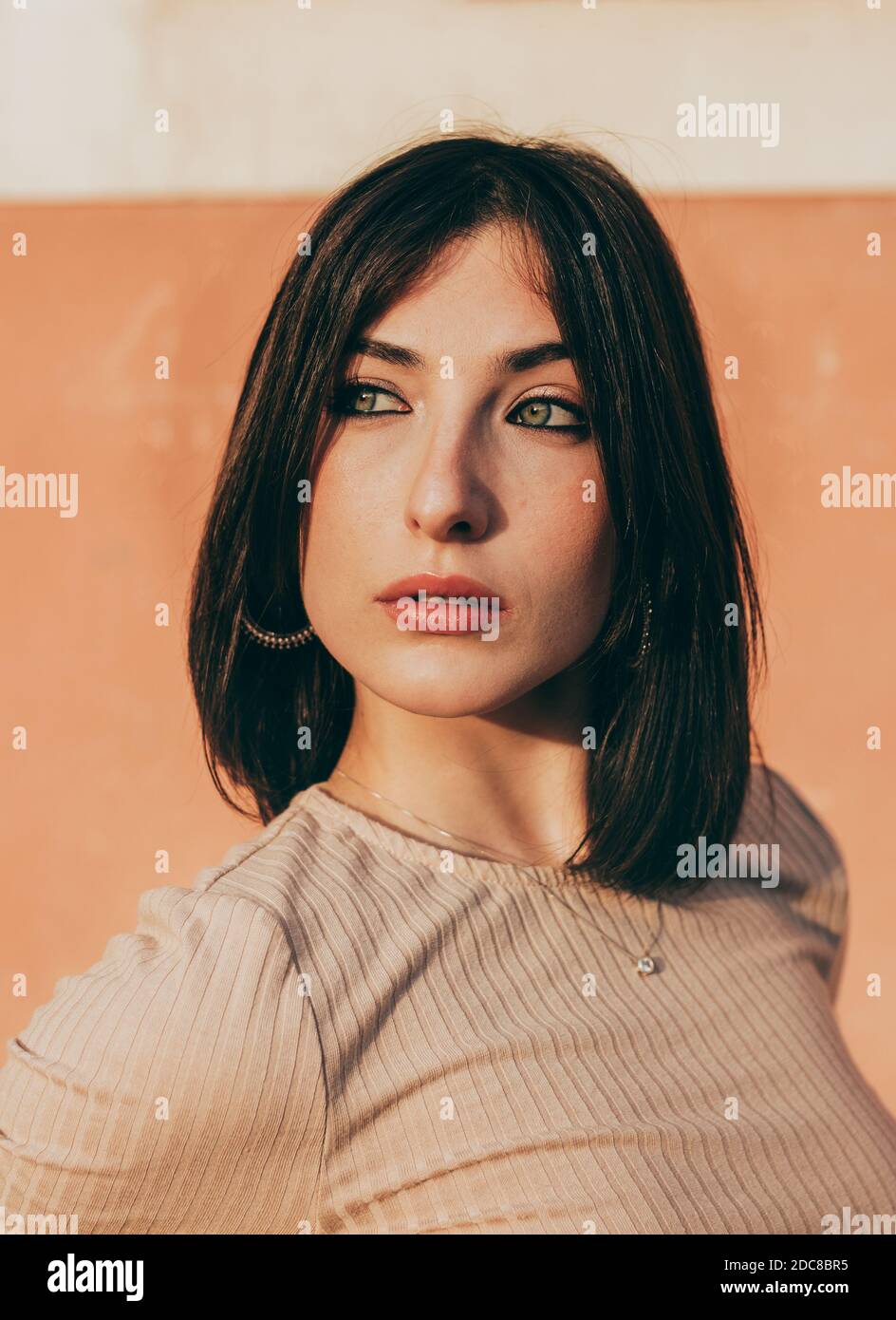 Portrait of a beautiful green-eyed woman Stock Photo - Alamy