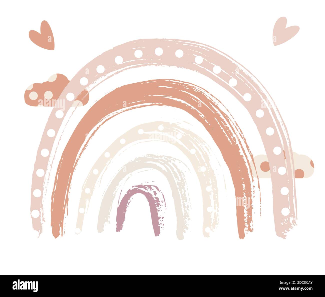 Boho Rainbow Print with Clouds For Playroom With Neutral Gender Colors ...