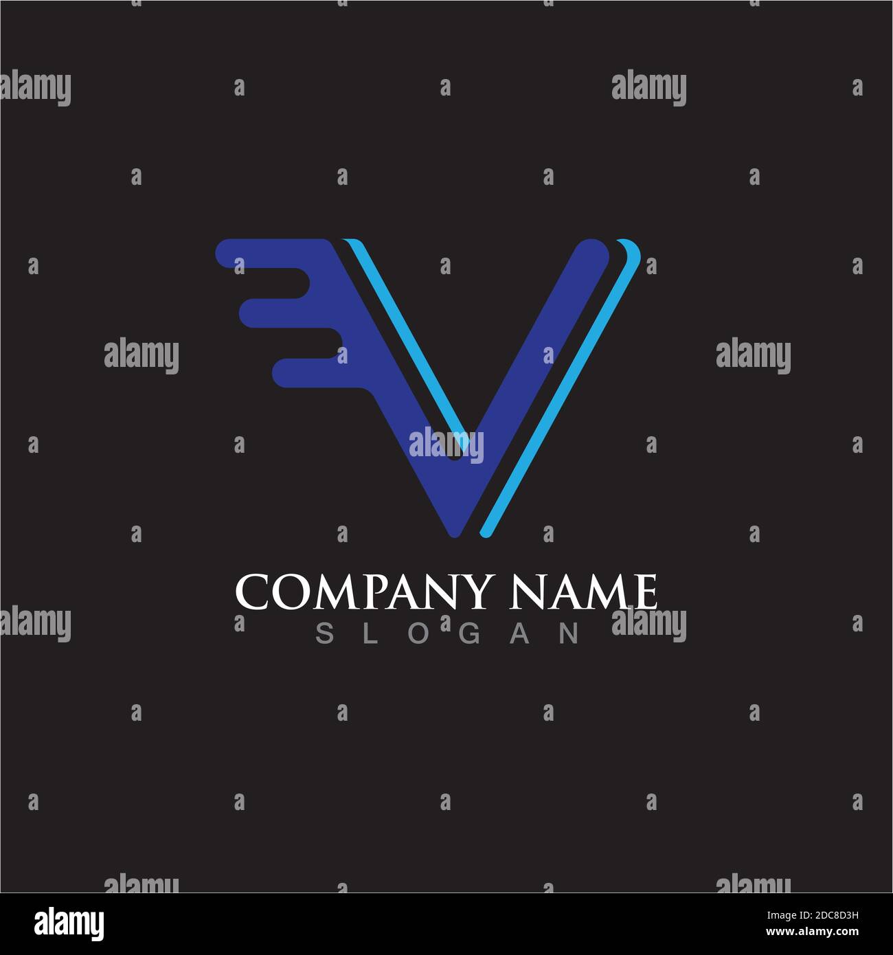 V Letter Lightning Logo Template vector icon illustration design Stock Vector