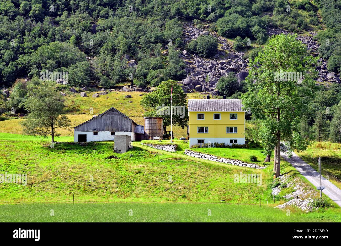 Farm buildings in the Norwegian countryside near Olden Stock Photo - Alamy