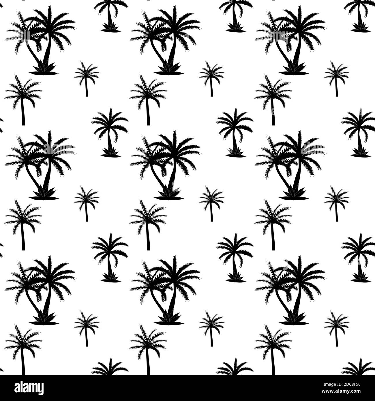 Beautifil Palm Tree Leaf Silhouette Seamless Pattern Background ...